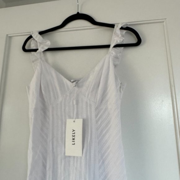 NWT Likely Mina Sleeveless Mini Dress Cotton Embroidered Fabric Sz 6 White - Picture 6 of 11